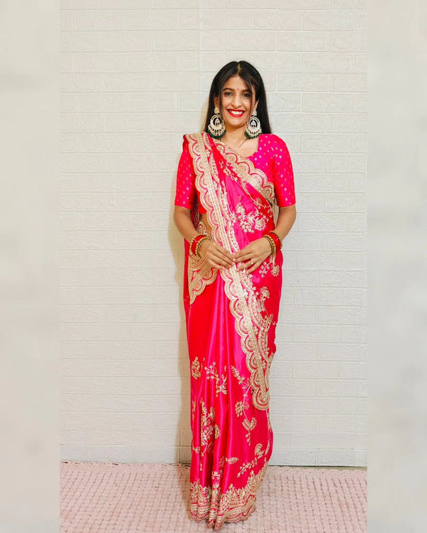 Designer Saree with Coding and Sequence Work