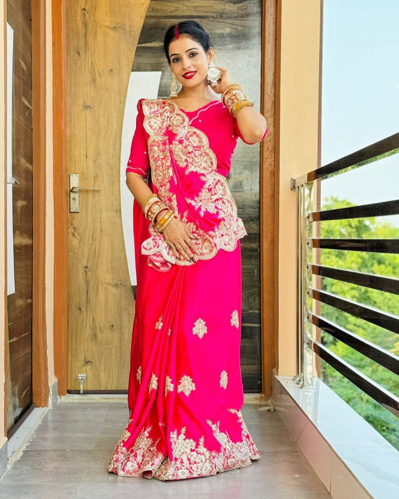 Designer Saree with Coding and Sequence Work