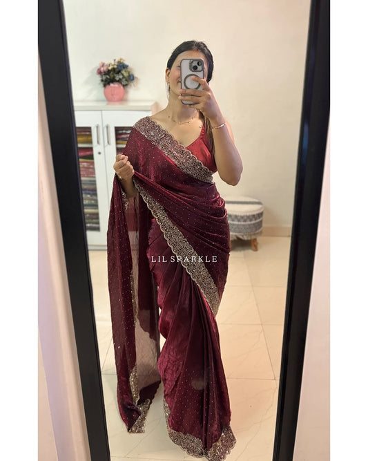 Trending Designer Diamond Work Saree Collection