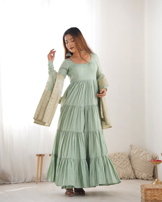 Premium Chanderi Anarkali Set