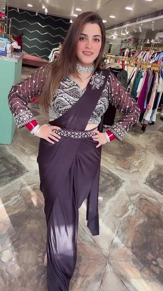 Ready to Wear Embroidered Drape Saree