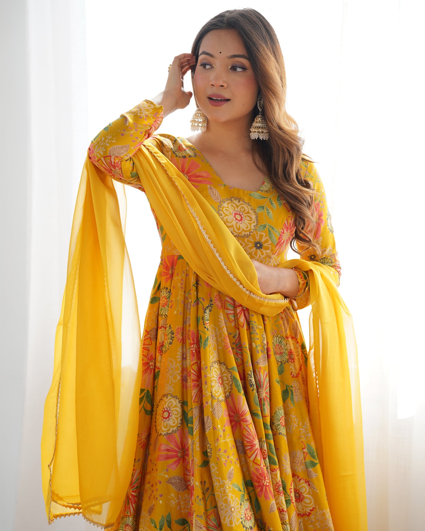 Pure Romansilk Chanderi Kediya Kurta Set