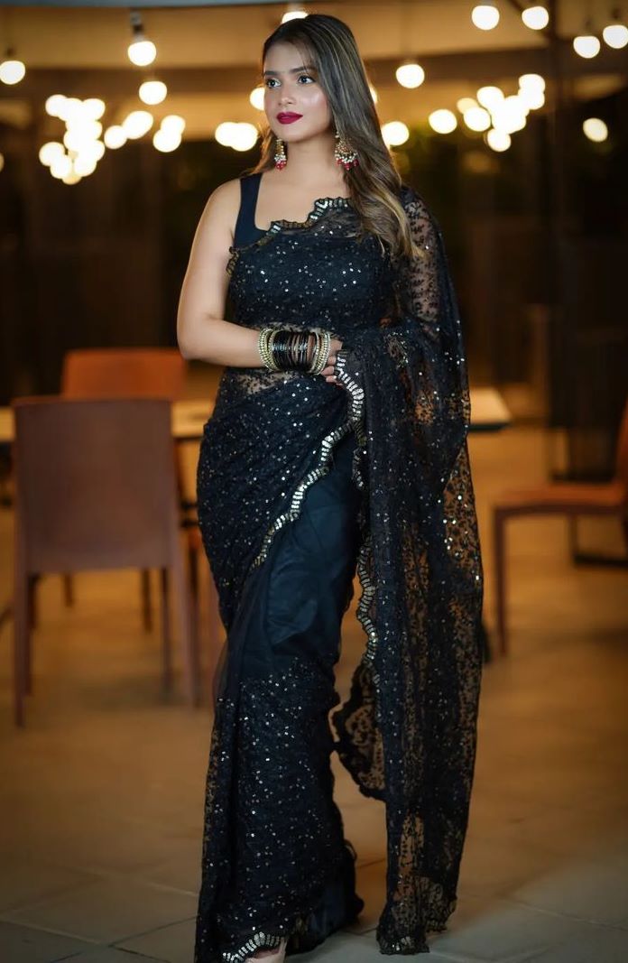 Bollywood designer sequins saree