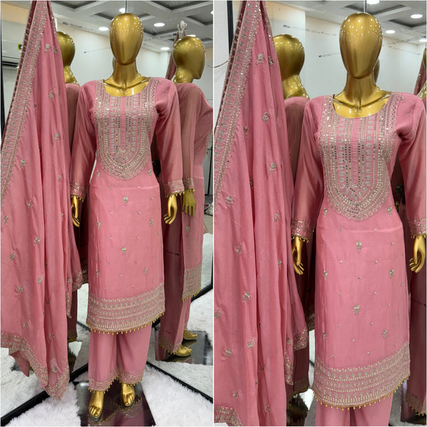 Elegant Designer Collection in Heavy Chinnon Silk and Embroidery Sequence Work