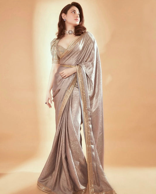 Premium Frandy Chiffon with Dual Sequin & Dori Embroidery Wor