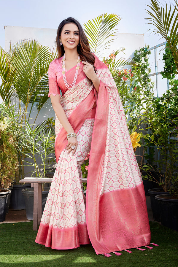 Dola Silk Saree with Exclusive Jacquard Weaving and Digital Print