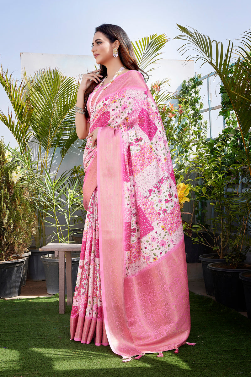 Dola Silk Saree with Exclusive Jacquard Weaving and Digital Print