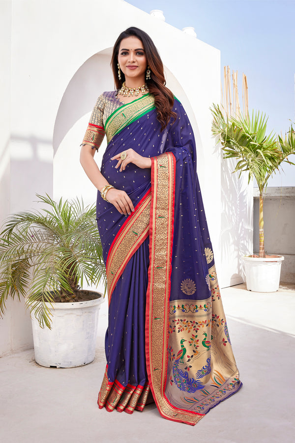 Pure Pethani Silk Saree with Exclusive Jacquard Weaving - Perfect for Parties & Festivals