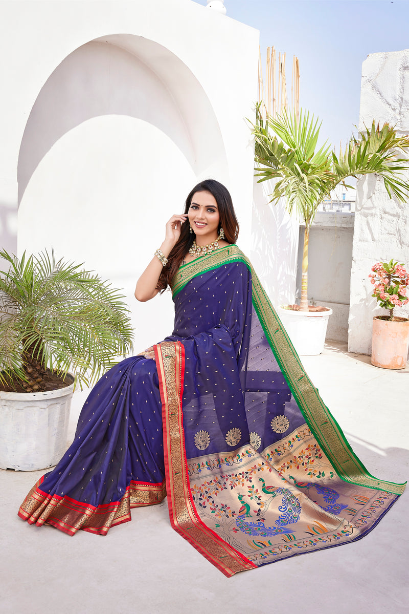 Pure Pethani Silk Saree with Exclusive Jacquard Weaving - Perfect for Parties & Festivals