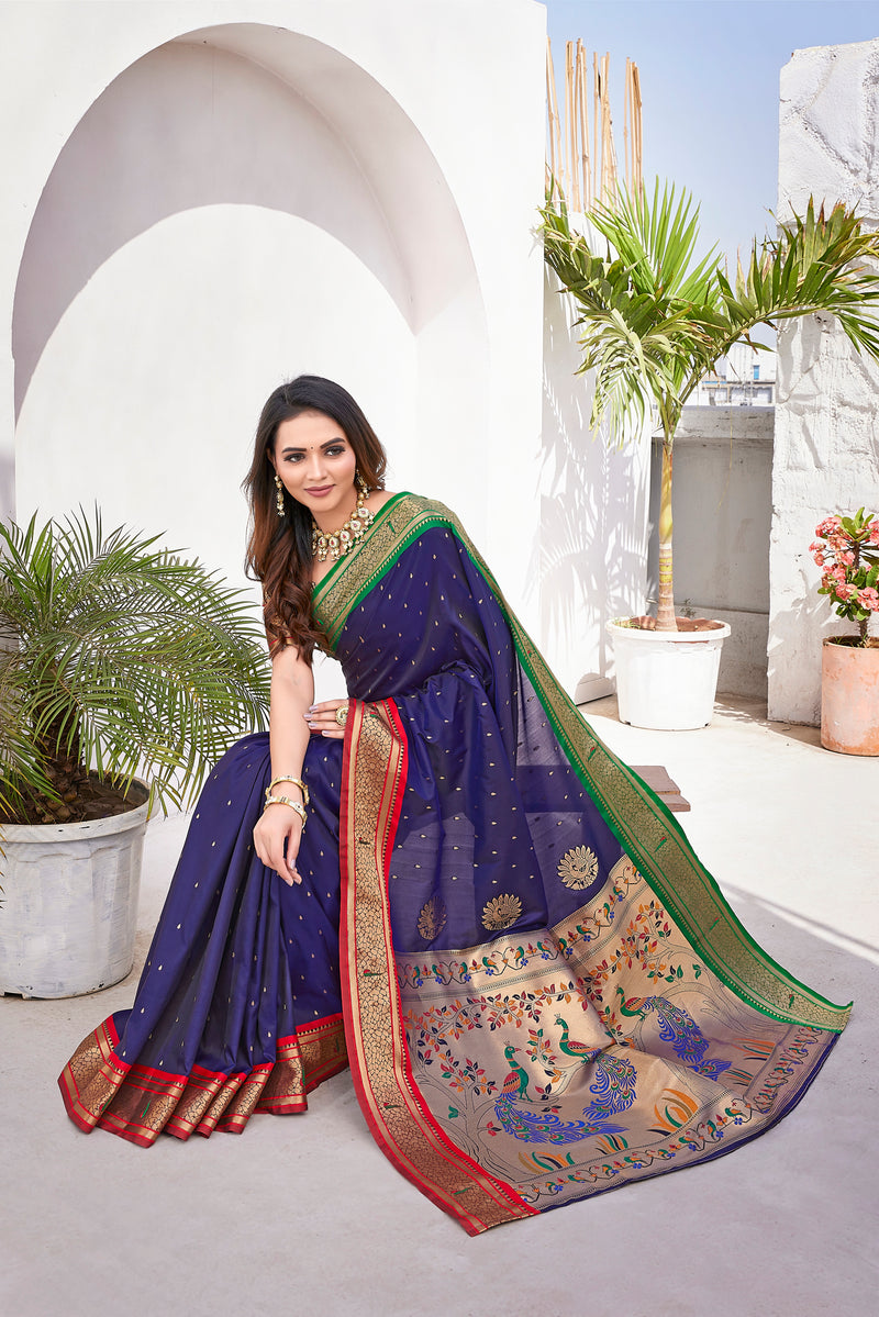 Pure Pethani Silk Saree with Exclusive Jacquard Weaving - Perfect for Parties & Festivals