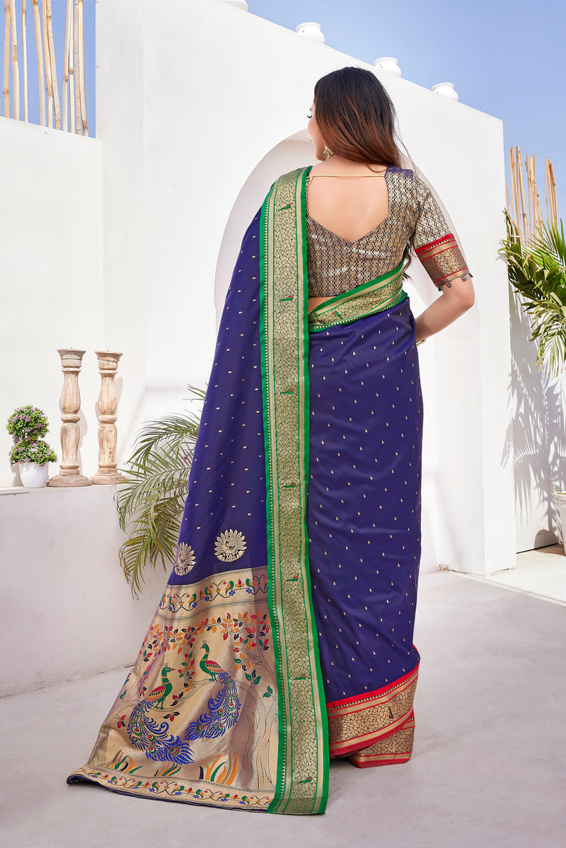 Pure Pethani Silk Saree with Exclusive Jacquard Weaving - Perfect for Parties & Festivals