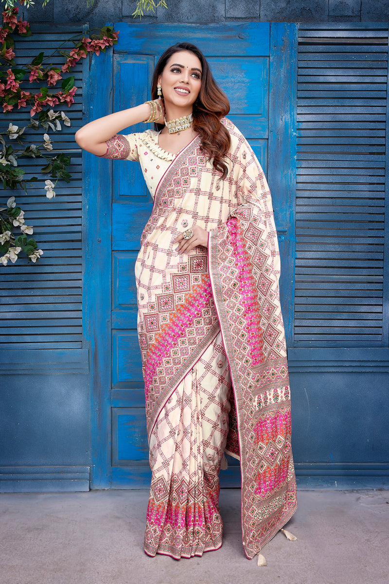 Handcrafted Jacquard Pasmina Saree