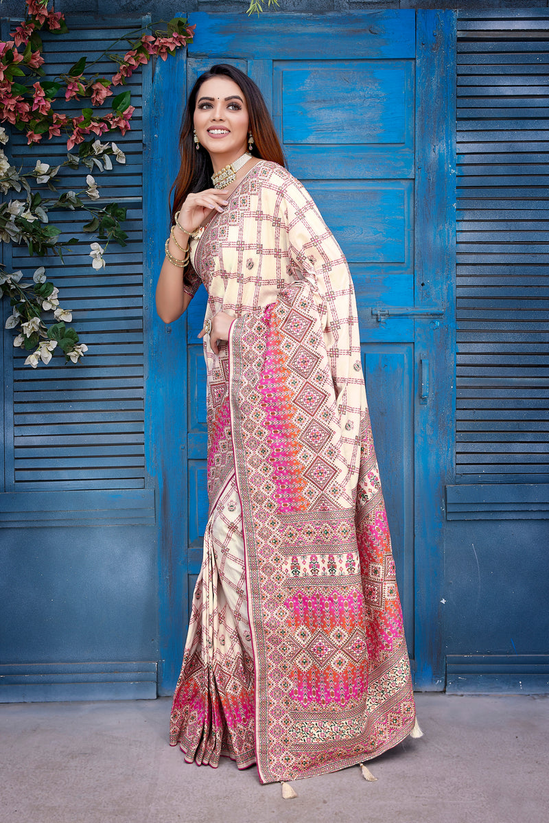 Handcrafted Jacquard Pasmina Saree