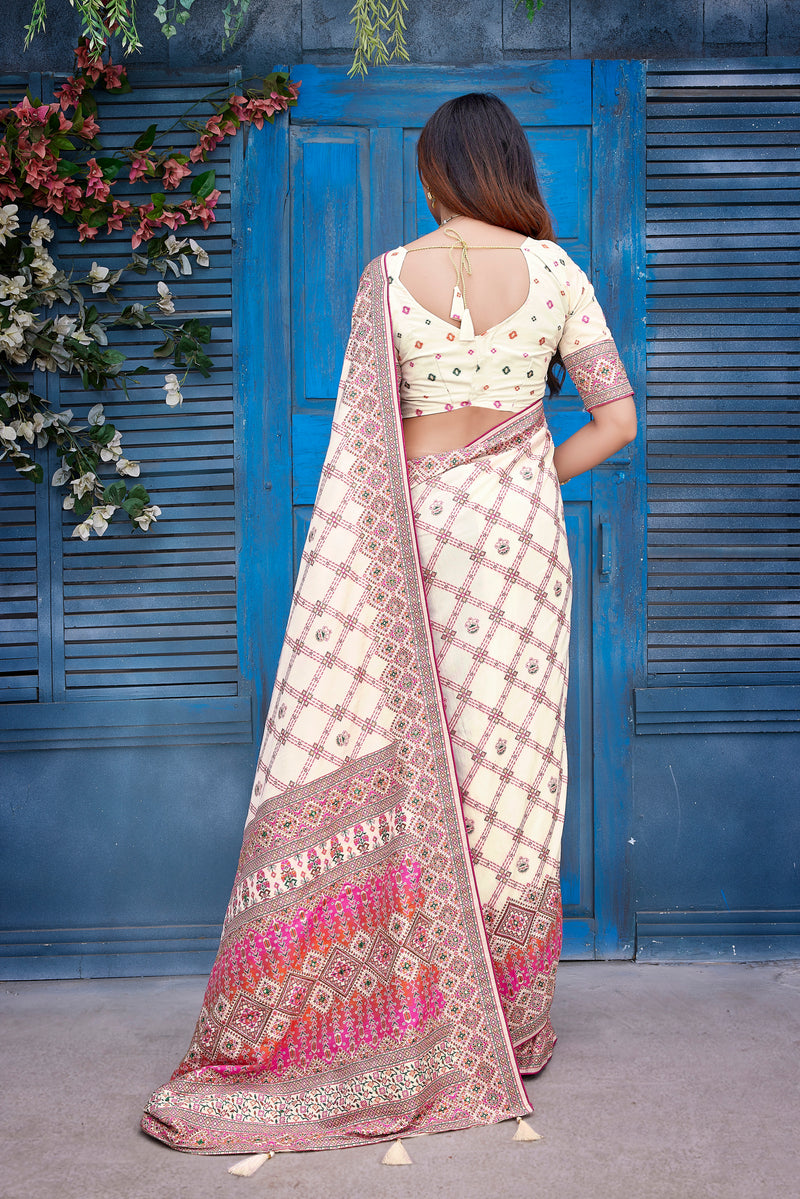 Handcrafted Jacquard Pasmina Saree