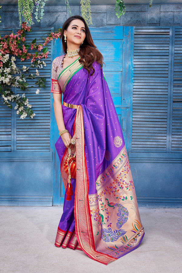 Pure Pethani Silk Saree with Exclusive Jacquard Weaving - Perfect for Parties & Festivals