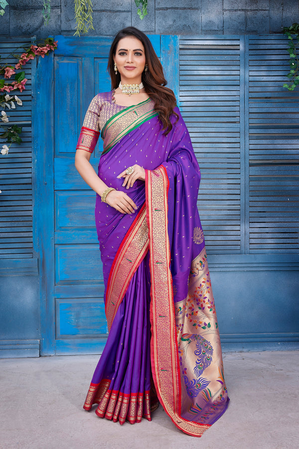 Pure Pethani Silk Saree with Exclusive Jacquard Weaving - Perfect for Parties & Festivals