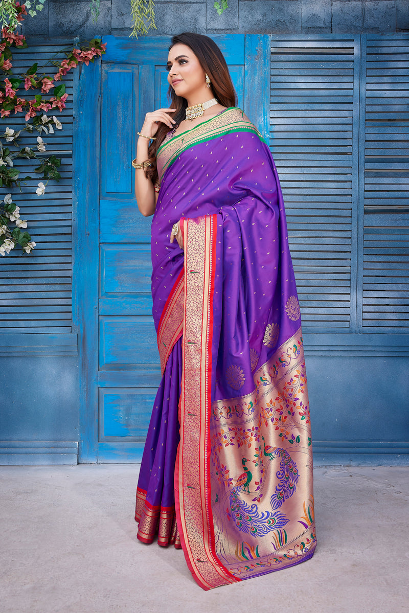 Pure Pethani Silk Saree with Exclusive Jacquard Weaving - Perfect for Parties & Festivals