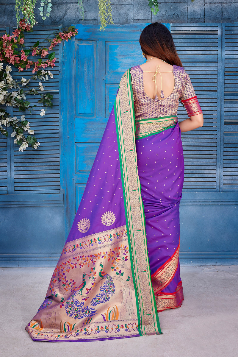 Pure Pethani Silk Saree with Exclusive Jacquard Weaving - Perfect for Parties & Festivals