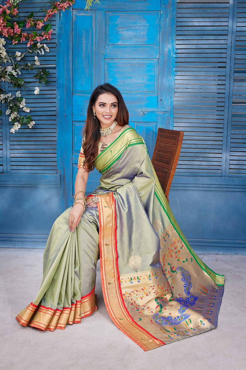 Pure Pethani Silk Saree with Exclusive Jacquard Weaving - Perfect for Parties & Festivals