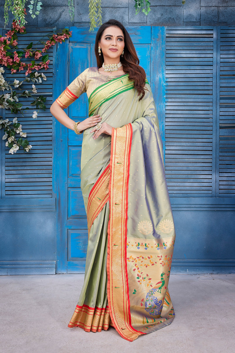 Pure Pethani Silk Saree with Exclusive Jacquard Weaving - Perfect for Parties & Festivals