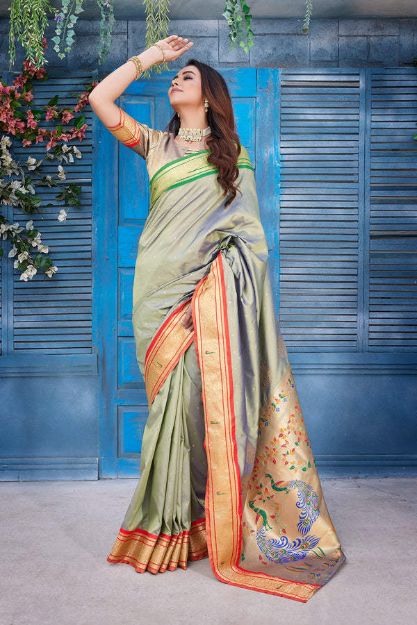 Pure Pethani Silk Saree with Exclusive Jacquard Weaving - Perfect for Parties & Festivals