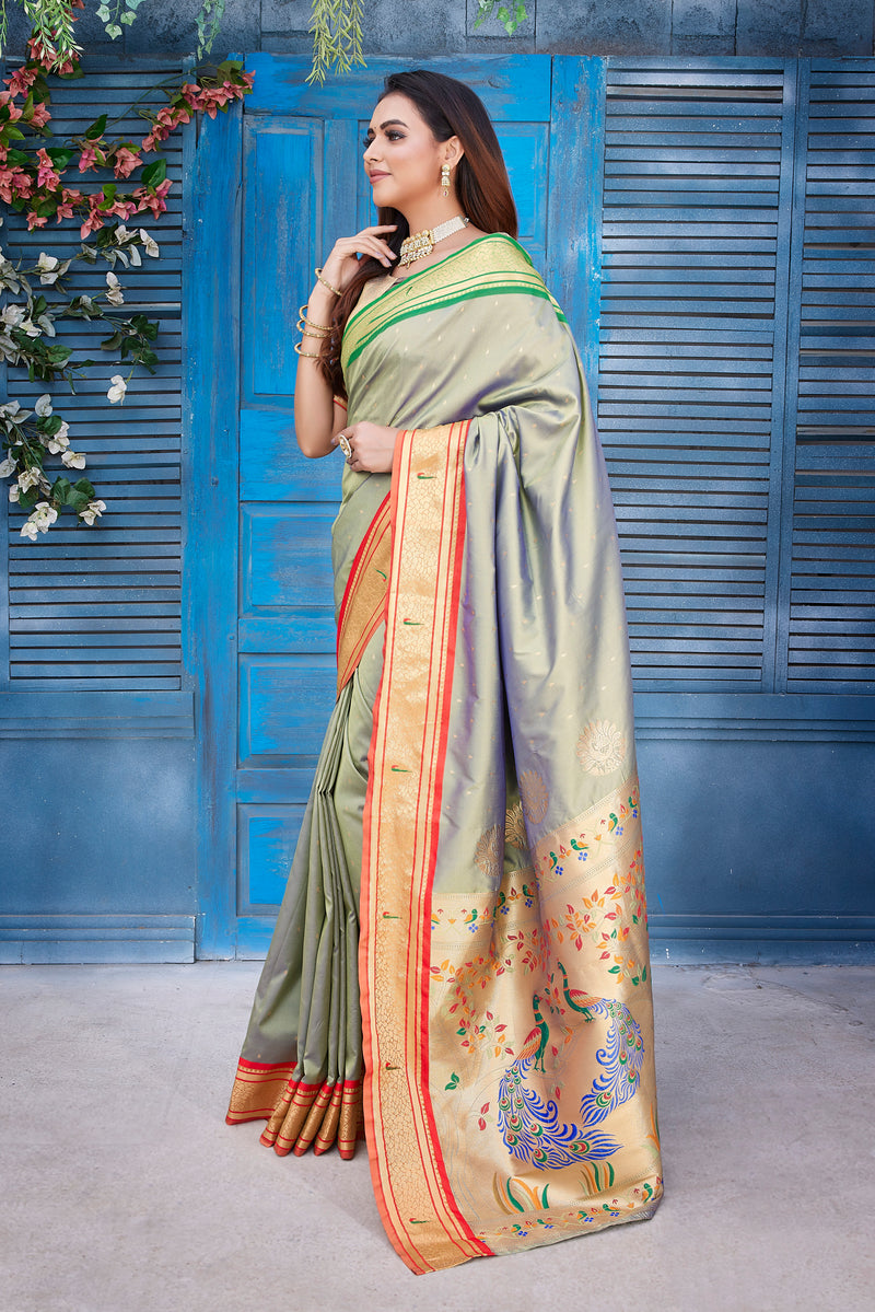 Pure Pethani Silk Saree with Exclusive Jacquard Weaving - Perfect for Parties & Festivals