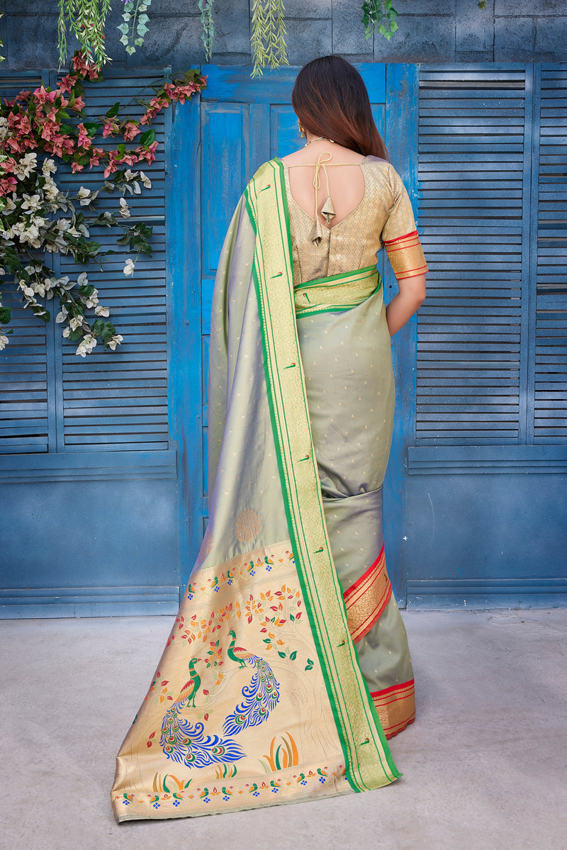 Pure Pethani Silk Saree with Exclusive Jacquard Weaving - Perfect for Parties & Festivals