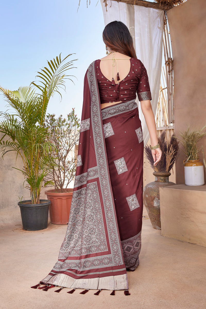 Pure Pethani Silk Saree with Exclusive Jacquard Weaving - Perfect for Parties & Festivals