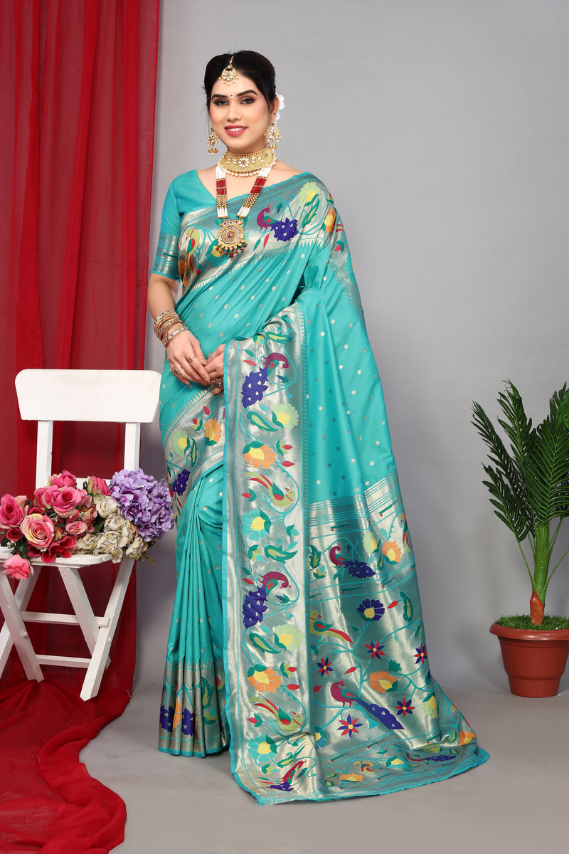 Unveil Luxury with Paithani Silk Sarees – Heavy Pallu & Zari Weaving