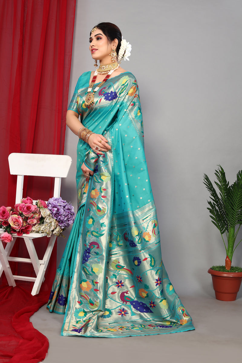 Unveil Luxury with Paithani Silk Sarees – Heavy Pallu & Zari Weaving