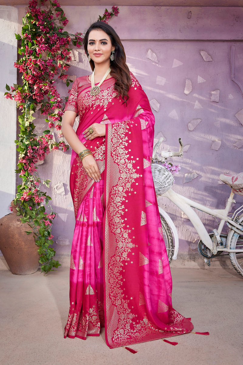 Luxurious Viscose Saree with Exclusive Jacquard Weaving