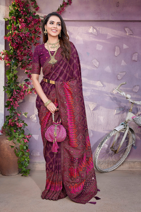 Handcrafted Jacquard Pasmina Saree