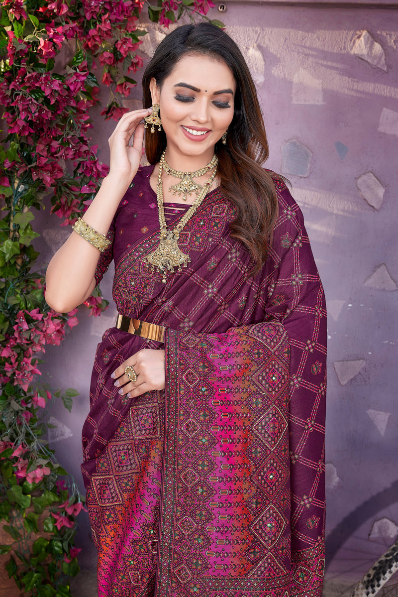 Handcrafted Jacquard Pasmina Saree