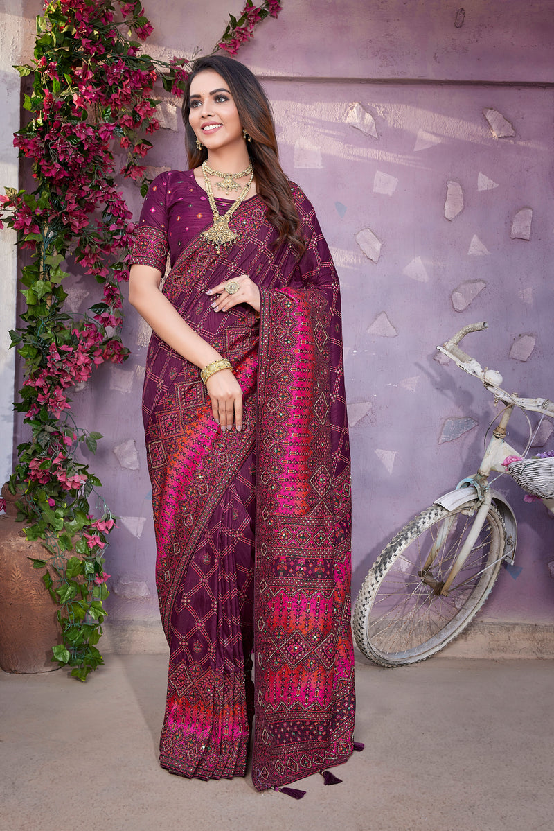 Handcrafted Jacquard Pasmina Saree