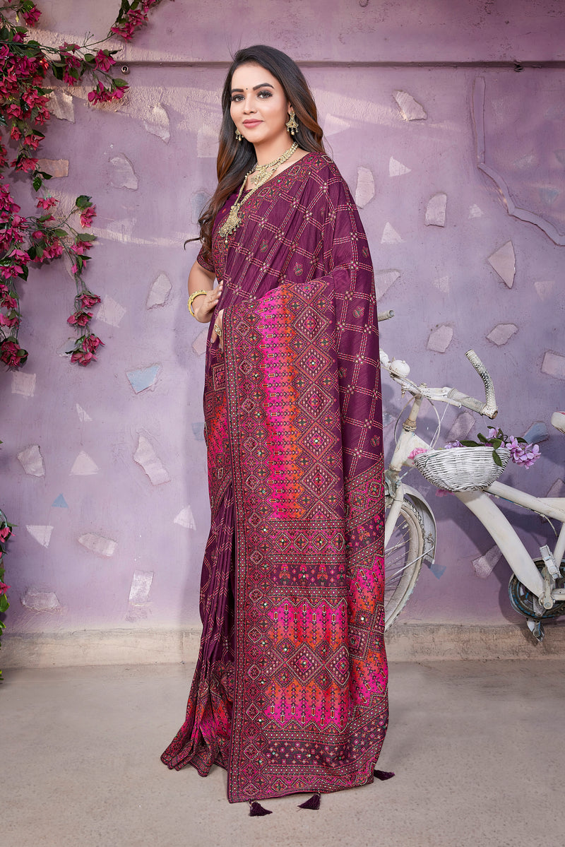 Handcrafted Jacquard Pasmina Saree