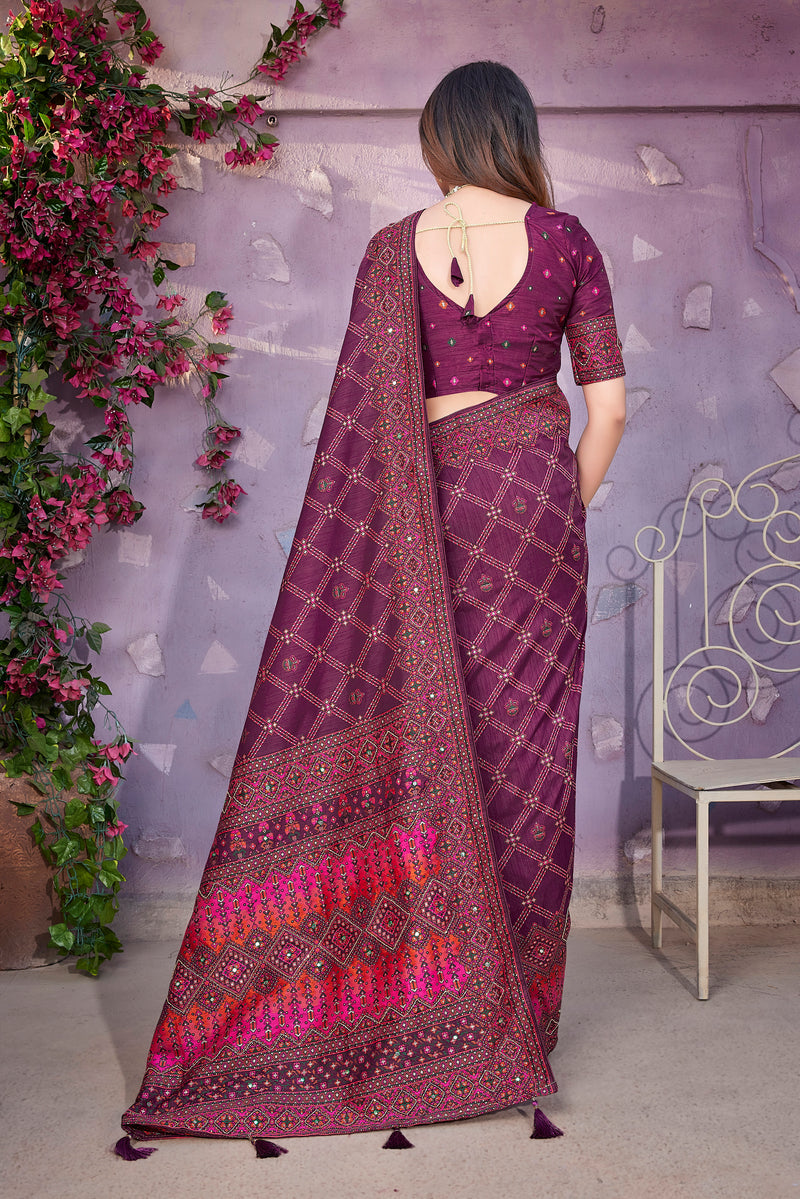 Handcrafted Jacquard Pasmina Saree