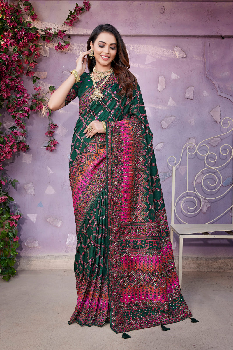 Handcrafted Jacquard Pasmina Saree