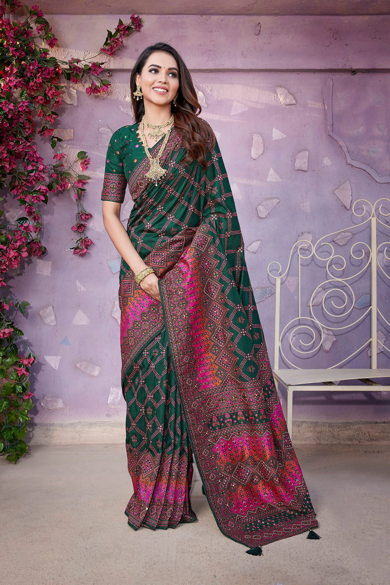 Handcrafted Jacquard Pasmina Saree