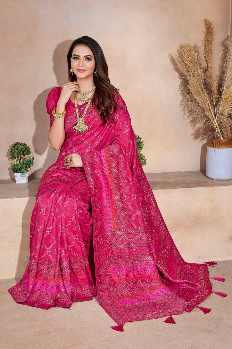 Handcrafted Jacquard Pasmina Saree