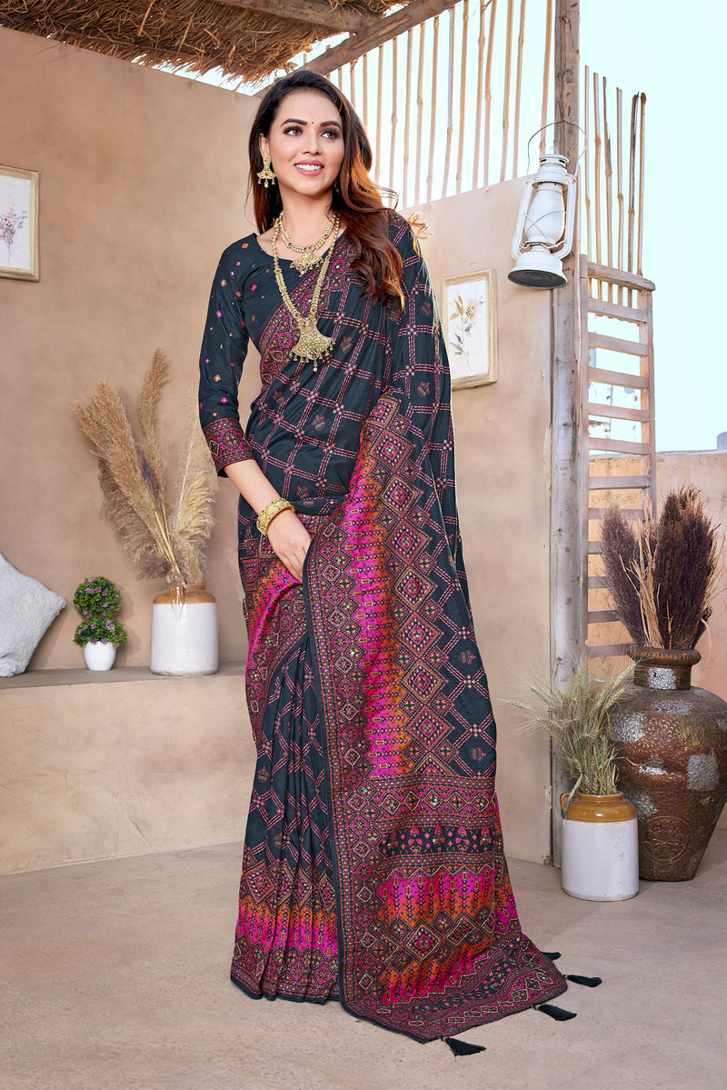 Handcrafted Jacquard Pasmina Saree