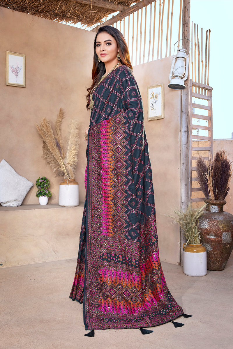 Handcrafted Jacquard Pasmina Saree