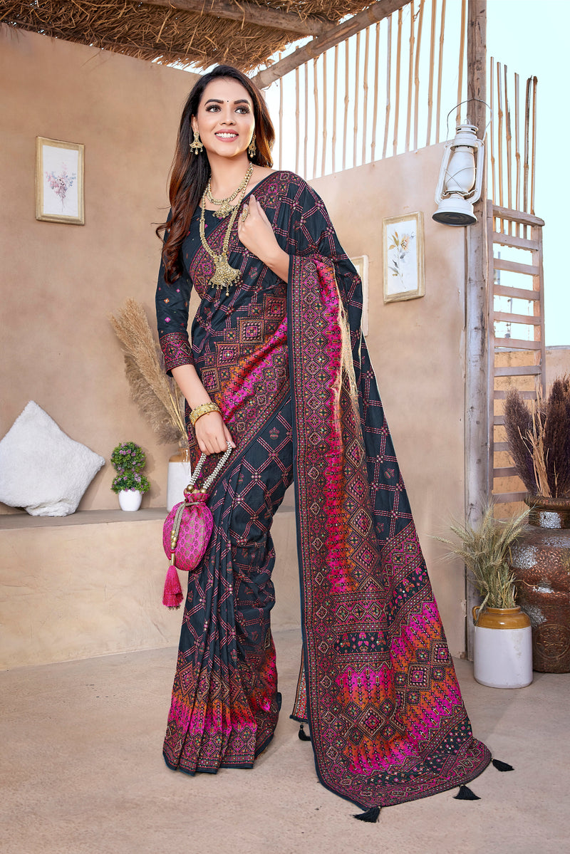 Handcrafted Jacquard Pasmina Saree