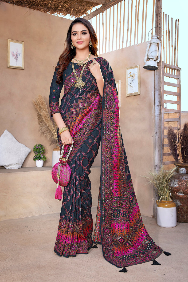 Handcrafted Jacquard Pasmina Saree