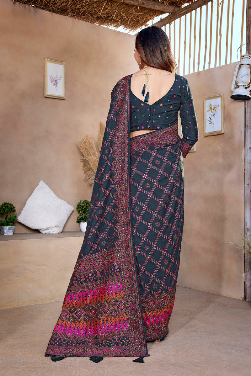 Handcrafted Jacquard Pasmina Saree