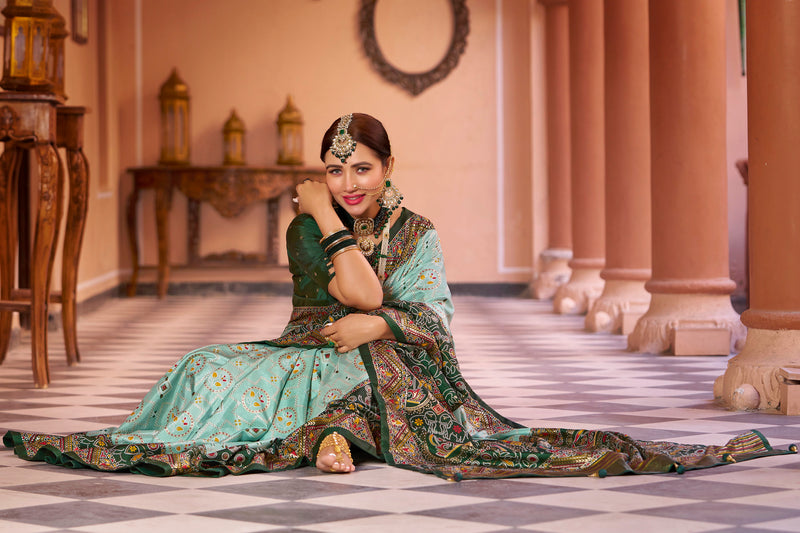 Sea Green Patola Silk Saree: Elevate Your Style with Elegance