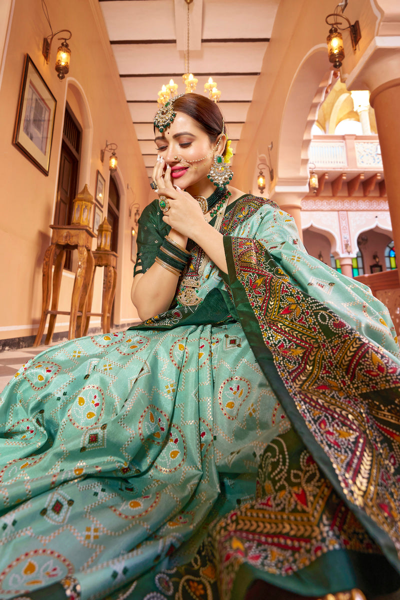 Sea Green Patola Silk Saree: Elevate Your Style with Elegance