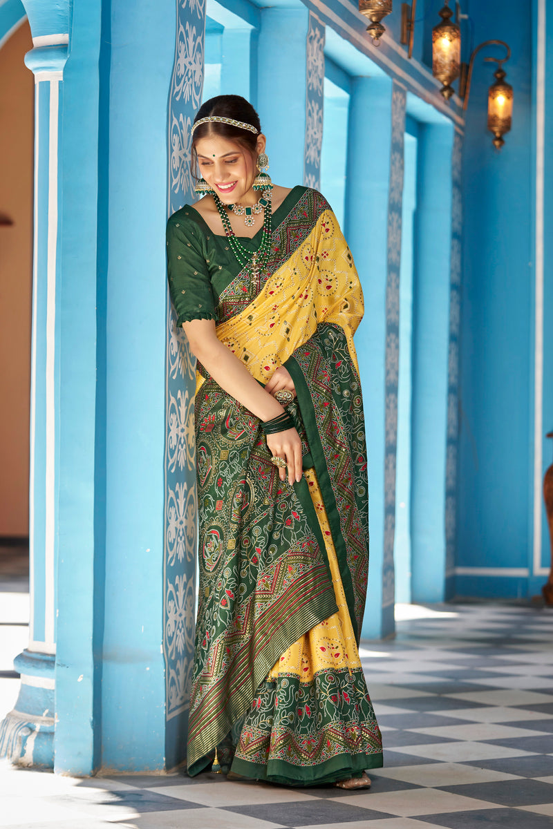 Light yellow Patola Silk Saree: Elevate Your Style with Elegance