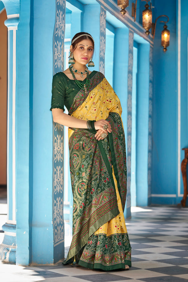 Light yellow Patola Silk Saree: Elevate Your Style with Elegance