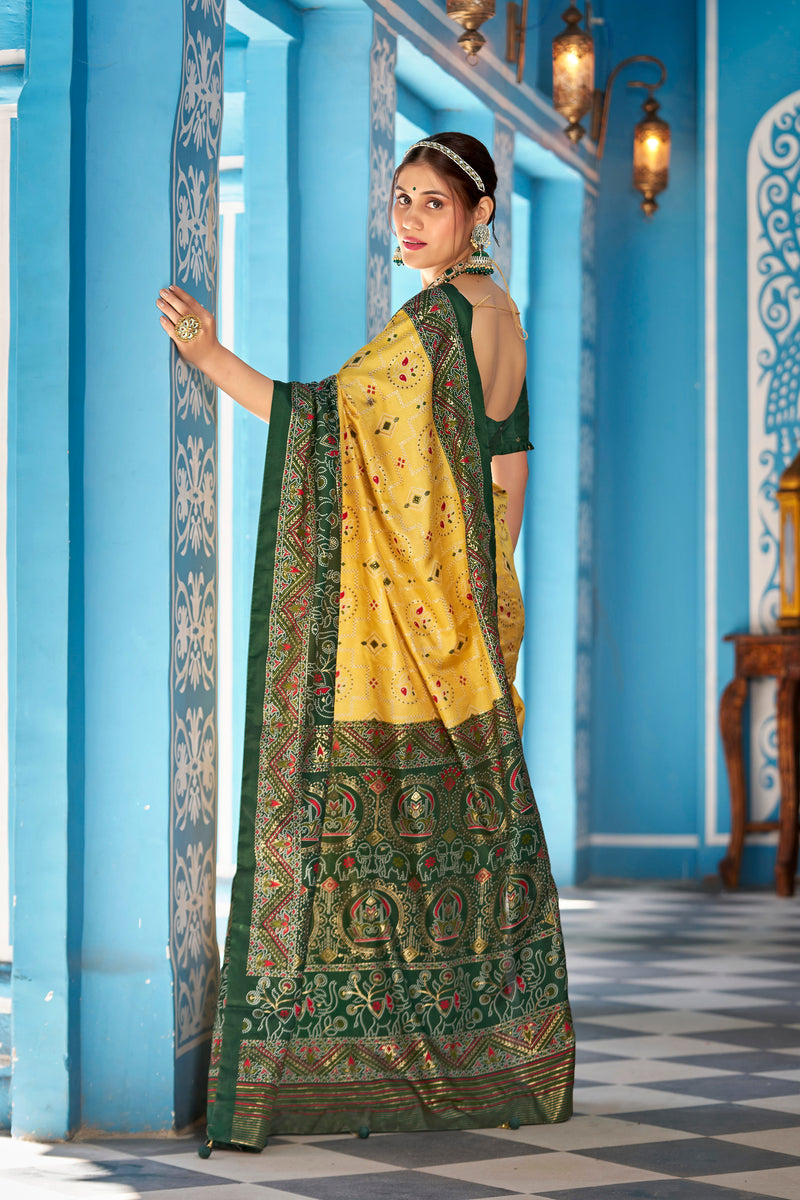 Light yellow Patola Silk Saree: Elevate Your Style with Elegance