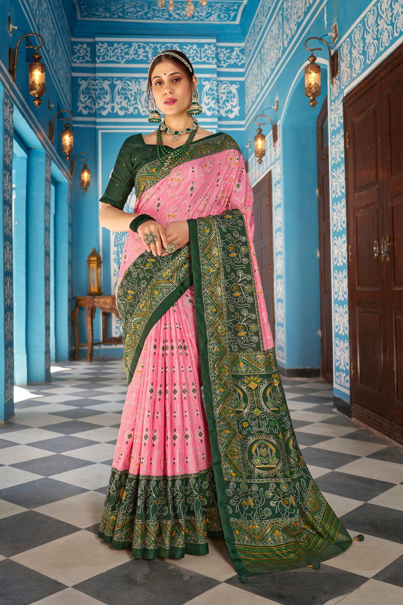 Peach Patola Silk Saree: Elevate Your Style with Elegance